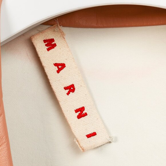 Marni R/15 Peach Leather Tulip-Print Jacket - Picture 8 of 12